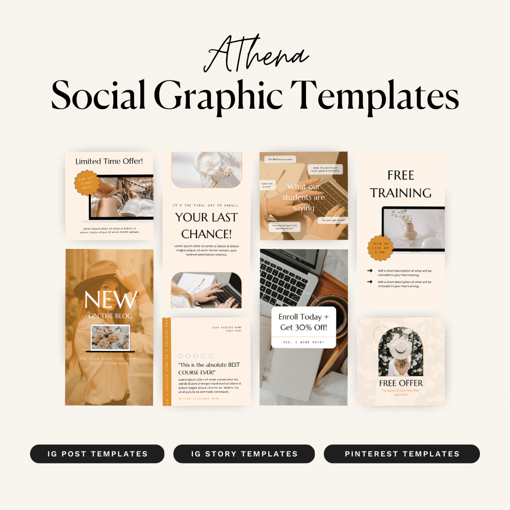 Athena Social Graphics Kit for Canva