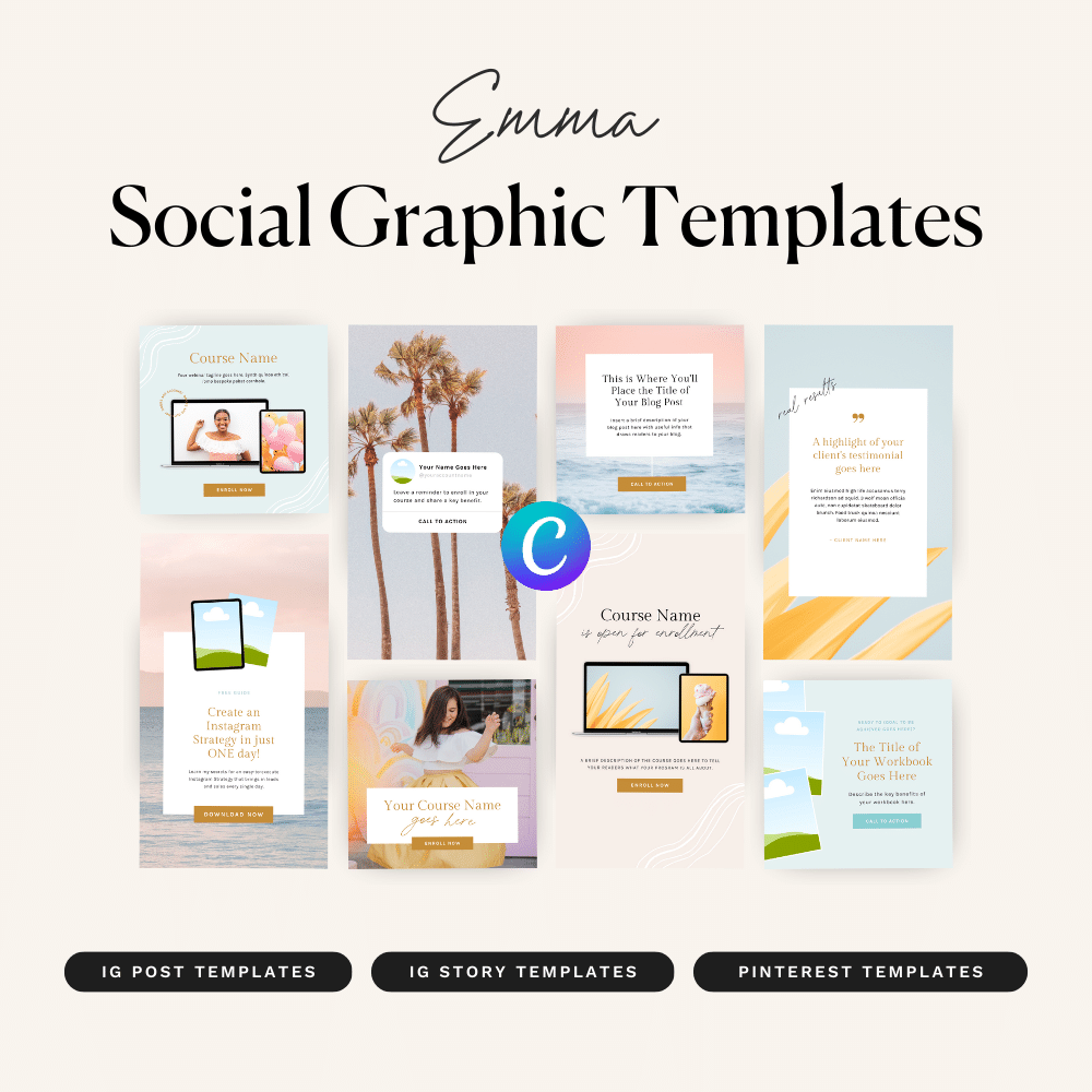 Emma Social Graphics Kit for Canva