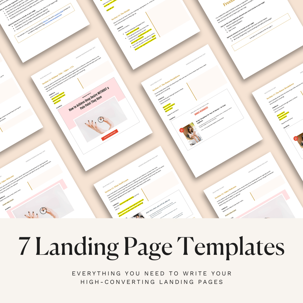 Landing Page Copy Template Bundle
