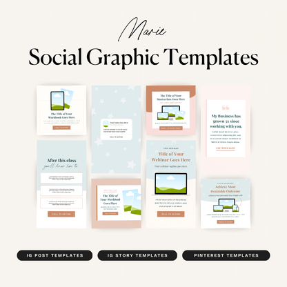 Marie Social Graphics Kit for Canva